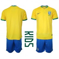 Dětský Fotbalový dres Brazílie MS 2022 Domácí Krátký Rukáv (+ trenýrky)